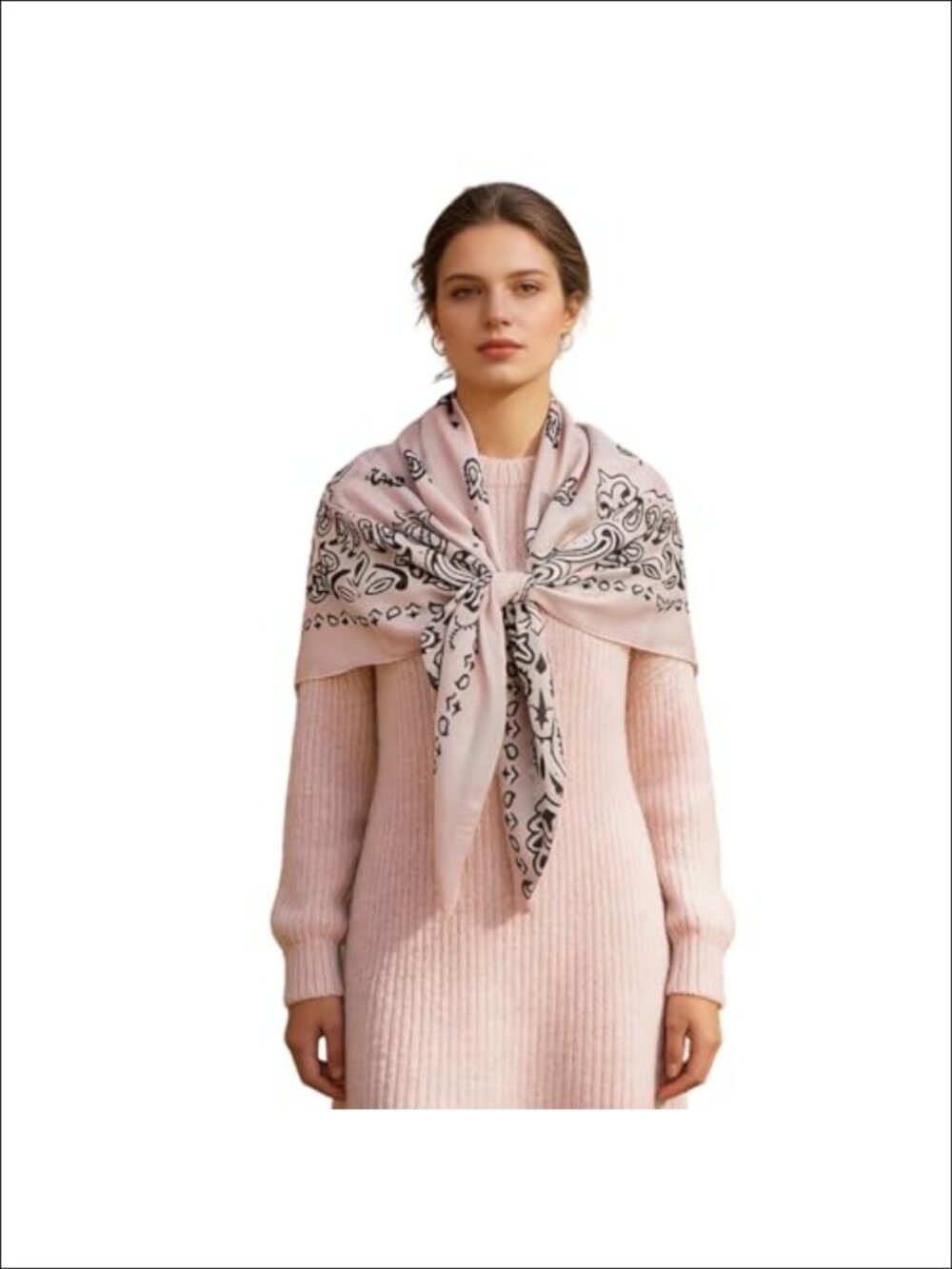 Large Square Scarf 43x43 Polyester Hair Wrap Sleep Headscarf Shawl Women